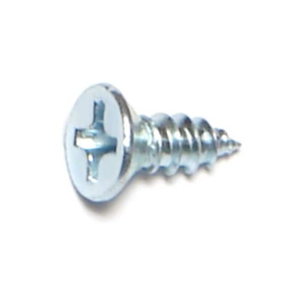 Midwest Fastener Sheet Metal Screw, #6 x 3/8 in, Zinc Plated Steel Flat Head Phillips Drive, 60 PK 63645 - main